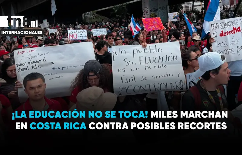 ¡La educación no se toca! Miles marchan en Costa Rica contra posibles recortes
