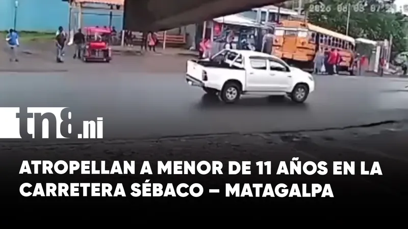 Niño resulta lesionado tras ser atropellado en la carretera Sébaco – Matagalpa