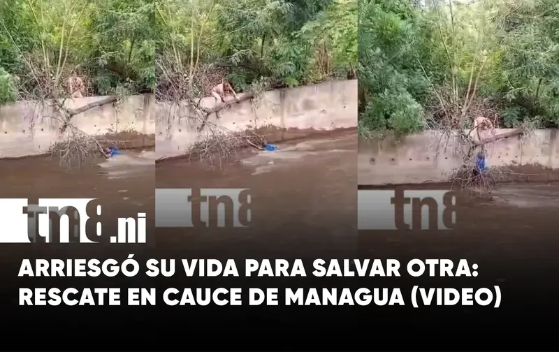 ¡Rescate de película! arriesga su vida para rescatar a un hombre en un cauce...