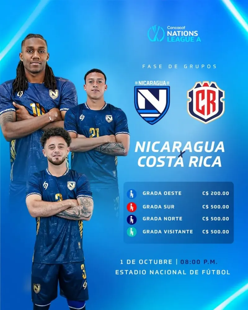 500 y 200 córdobas para ver el partido Nicaragua – Costa Rica este jueves