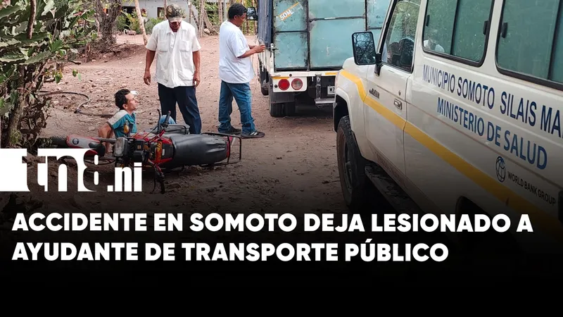Ayudante de unidad de transporte público resultó lesionado en accidente de tránsito en Somoto,...
