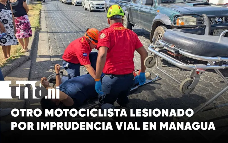 Imprudencia al volante deja a motociclista lesionado en el sector del Guanacaste