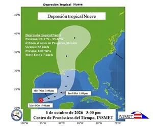Aviso de ciclón tropical no.1: depresión tropical nueve