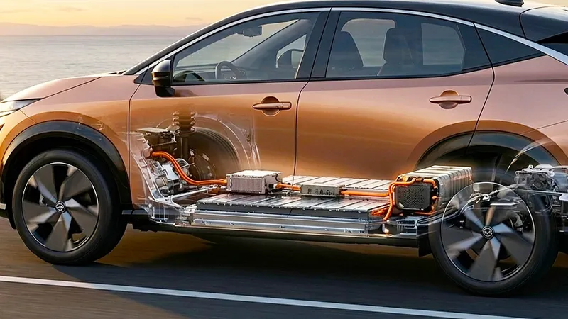 Nissan inventa las baterías móviles: 500 kg de peso se desplaza por el chasis del coche para transformar la masa inercial y facilitar la conducción