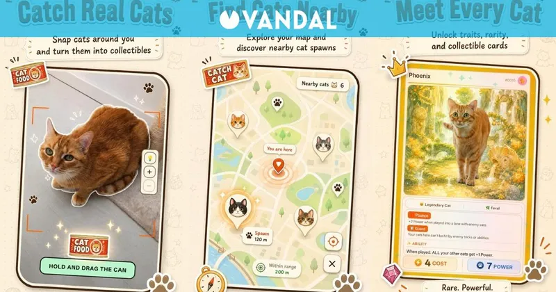 Es como Pokémon GO pero 'cazando' gatos reales que encuentres por la calle: así es el nuevo CatchCat