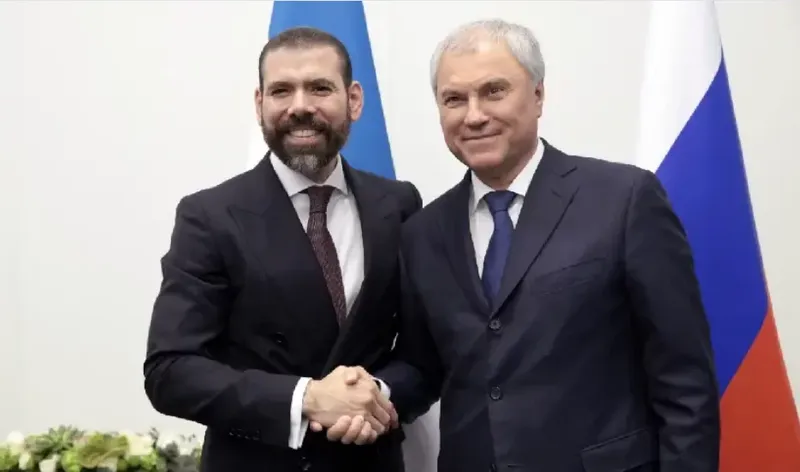 Presidente de Duma de Rusia con Compañero Laureano Ortega Murillo