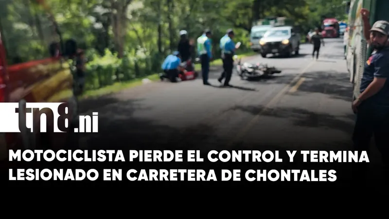 Motociclista resulta lesionado tras perder el control en carretera Acoyapa–San Carlos