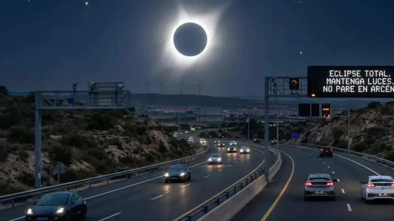 La "operación eclipse" de la DGT ya está en marcha: controles, helicópteros y recordatorios en los paneles de las carreteras