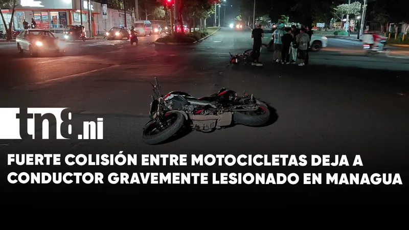 Motociclista sufre graves fracturas tras violenta colisión en semáforos de Waspan Sur