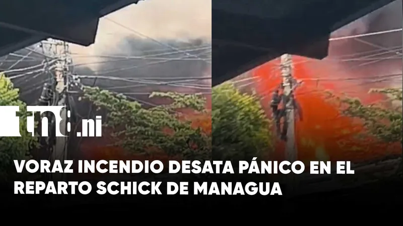 Incendio de grandes proporciones consume una propiedad en el Reparto Schick