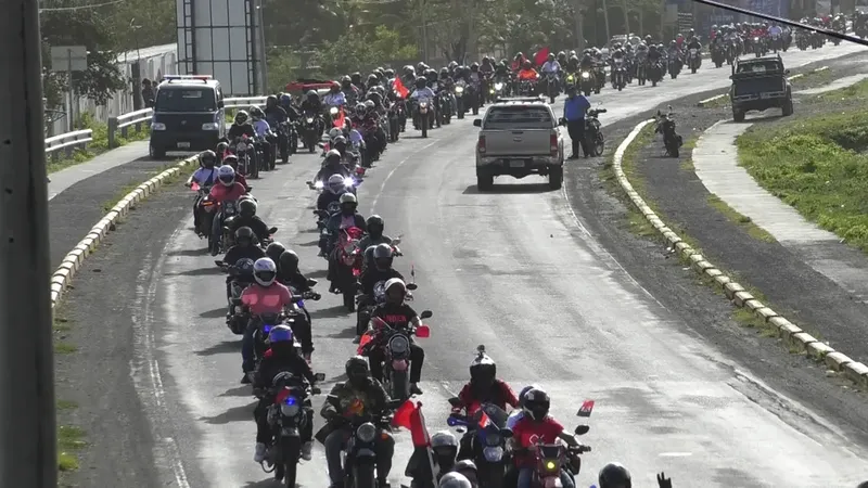 Caravana motorizada recorre Matagalpa para conmemorar el histórico Repliegue Táctico