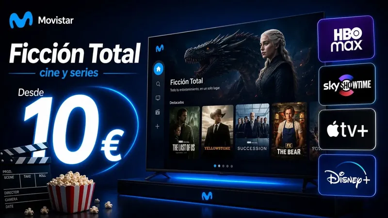Movistar tira el precio de Ficción Total: cine, series, HBO Max, SkyShowtime, Apple TV+ y Disney+ desde 10 euros