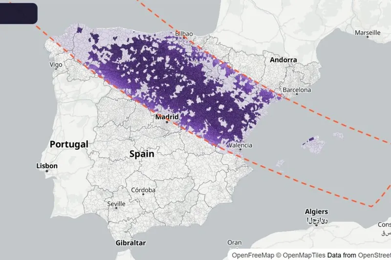 El mapa definitivo del eclipse del 12 de agosto: consulta aquí la duración y la previsión en cada municipio de España