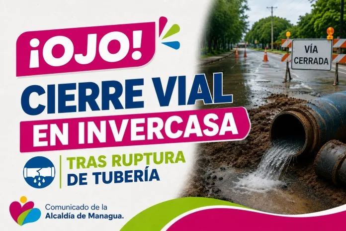 OJO: Vía cerrada en sector de Invercasa tras ruptura de tubería de agua potable