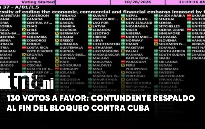 Con 130 votos a favor, la ONU vuelve a rechazar el bloqueo de EE....