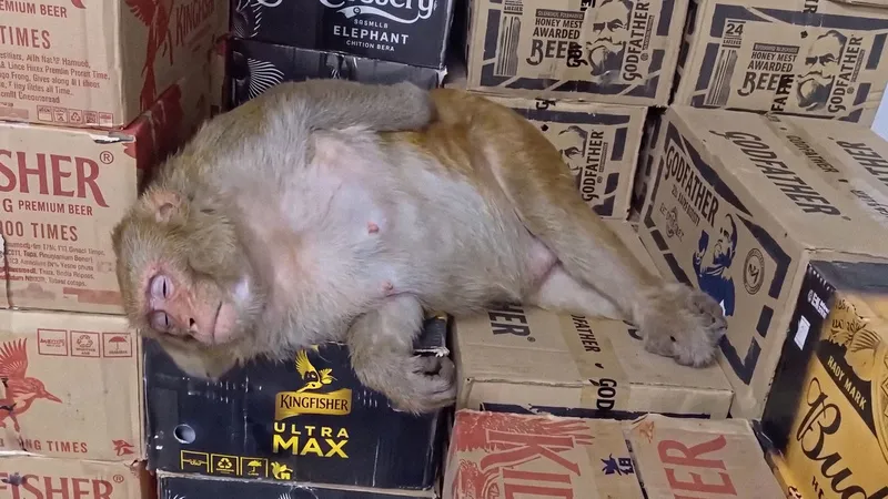 Mona roba licor en una tienda y se emborracha