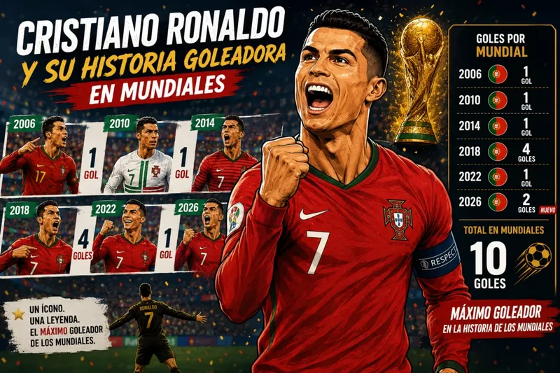 Cristiano Ronaldo y su historia goleadora en Mundiales