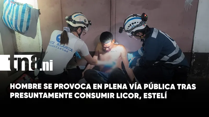 Hombre se provoca heridas con una Gillette en plena vía pública tras consumir licor