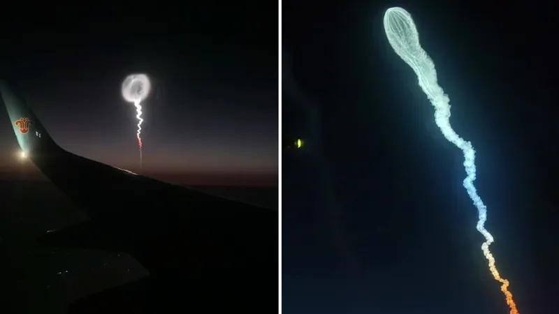 China lanza un cohete y genera una 'medusa espacial': VIDEOS grabados desde un avión