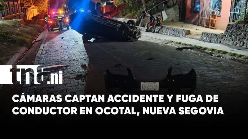 Cámaras captan accidente y fuga de conductor en Ocotal, Nueva Segovia
