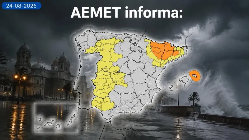 La AEMET alerta del tiempo esta semana: tormenta, una nueva borrasca y granizo con aviso naranja