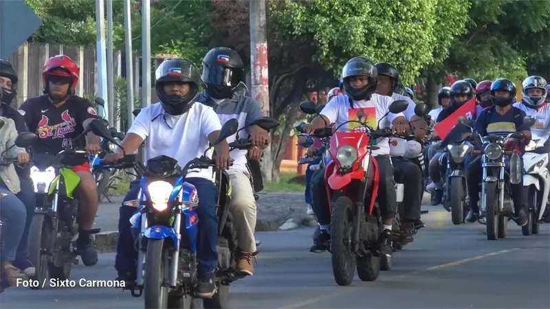 Diana motorizada recorre Rivas para recordar el legado del Comandante Carlos Fonseca