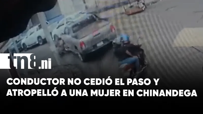 Impactante video muestra accidente que dejó a una mujer con una fractura en Chinandega