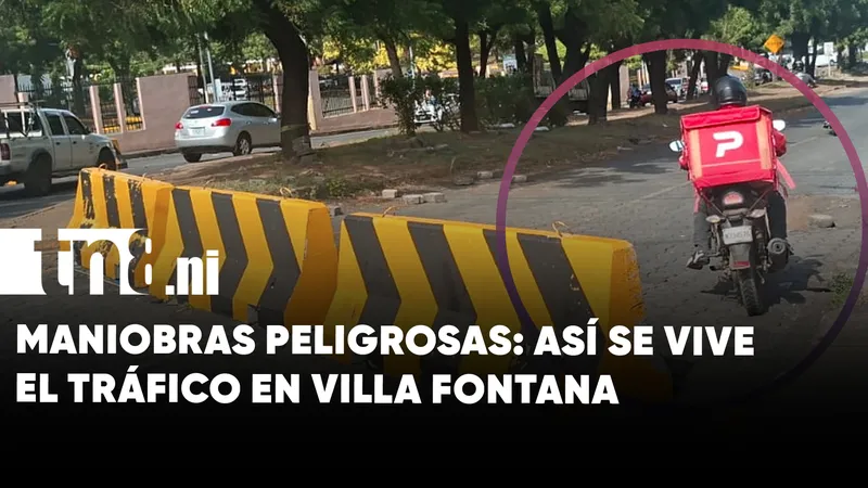 Entre desvíos y maniobras peligrosas: así se vive el tráfico en Villa Fontana, Managua