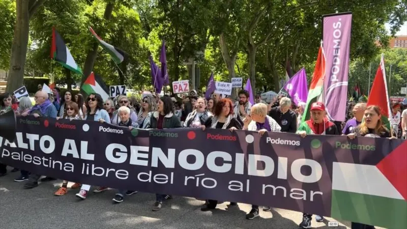 Manifestantes en Madrid conmemoran el 78 aniversario de la Nakba