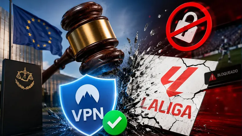 El TJUE da un golpe a LaLiga: las VPN no son responsables cuando los usuarios evitan los bloqueos