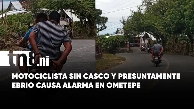 Imprudencia en Ometepe: motociclista sin casco y presuntamente ebrio genera alarma
