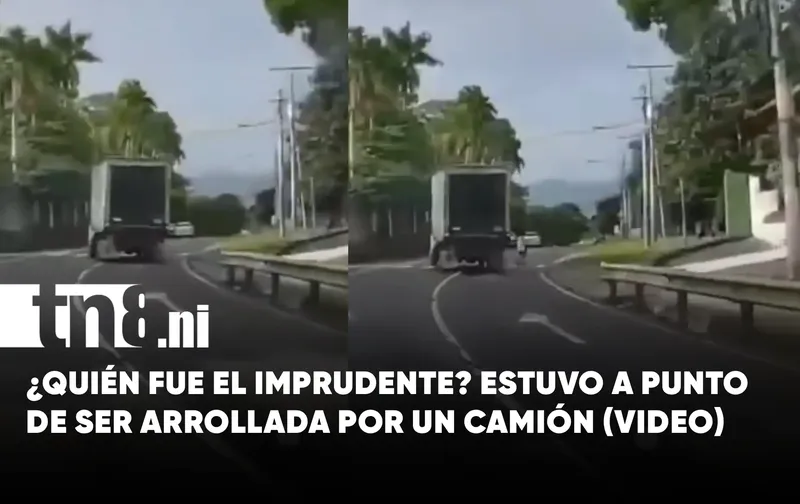 ¿Quién fue el imprudente? Camión casi arrolla a una señora en Carretera Sur