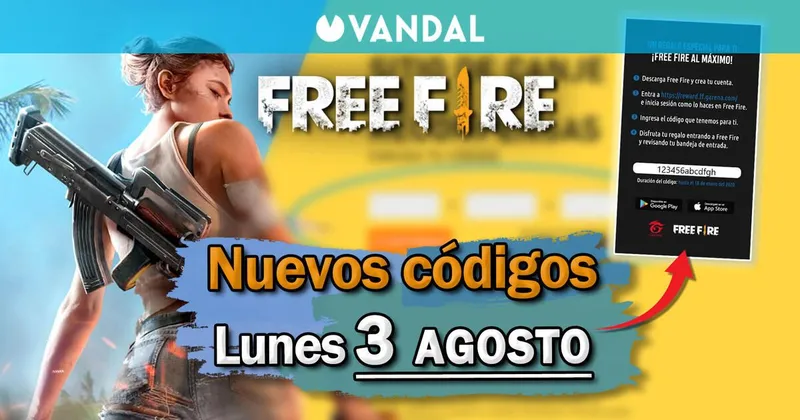 FREE FIRE MAX | Códigos de hoy lunes 3 de agosto de 2026 - Recompensas gratis