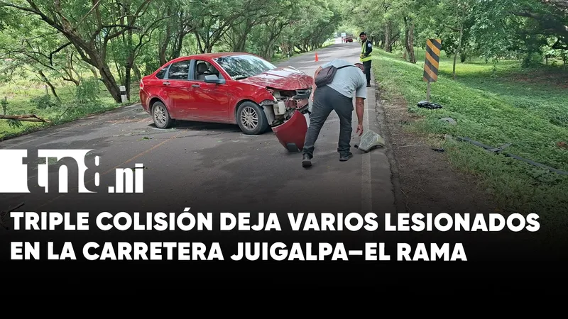 Conductor de vehículo rojo habría provocado triple colisión en la carretera Juigalpa–El Rama