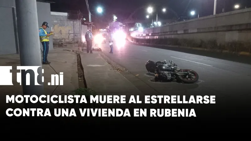 Madrugada mortal en Rubenia: motociclista muere al estrellarse contra una vivienda