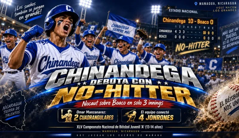 Chinandega noquea y propina no-hitter en inicio del Campeonato Nacional de Béisbol Juvenil «A»