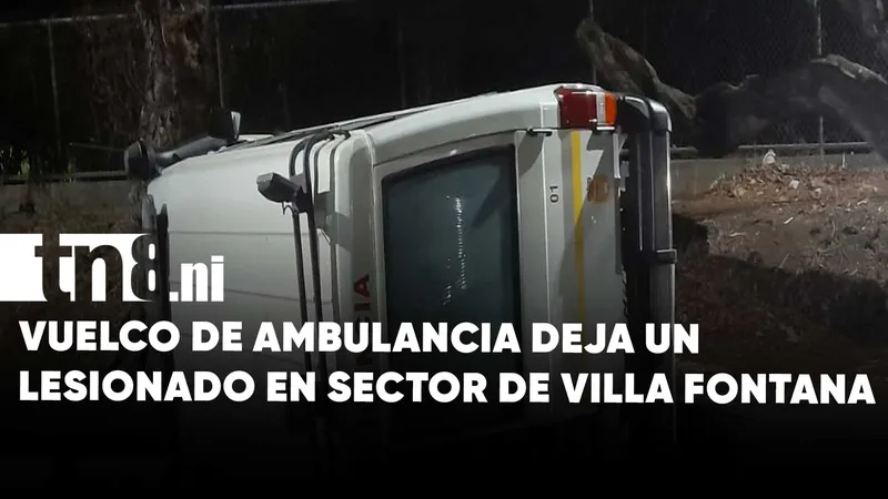 Vuelco de ambulancia deja un lesionado en Managua