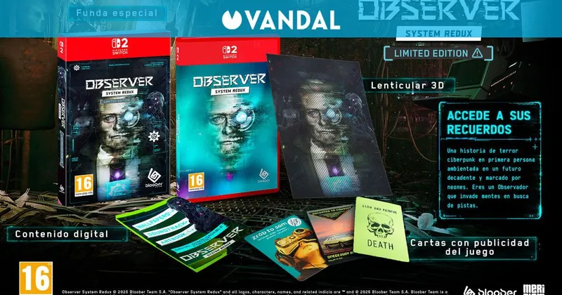 Observer System Redux tendrá una cuidada edición física para Nintendo Switch 2 con varios extras