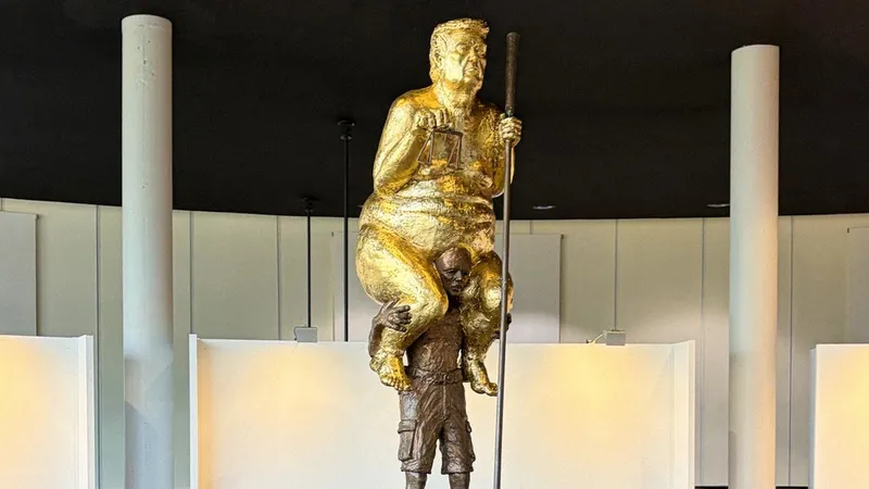 Polémica estatua de Trump desnudo llega al Parlamento Europeo
