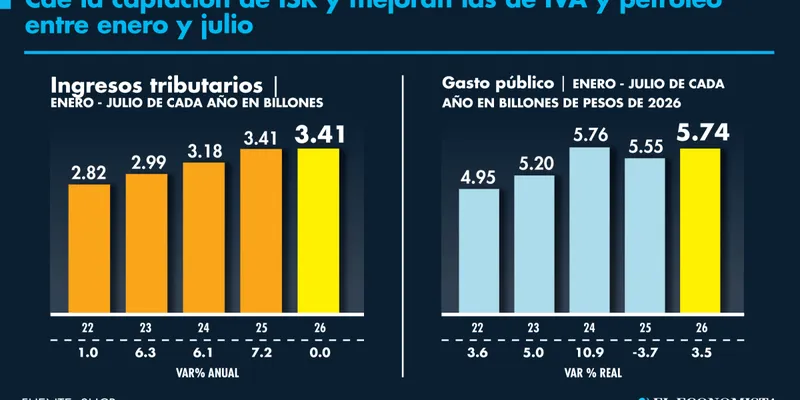 Menor pago de impuestos de personas morales estancó los ingresos tributarios a julio: SHCP