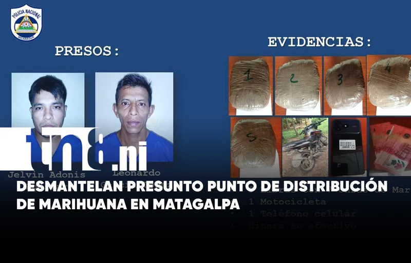 Policía asesta golpe al narcotráfico en Matagalpa con dos capturas