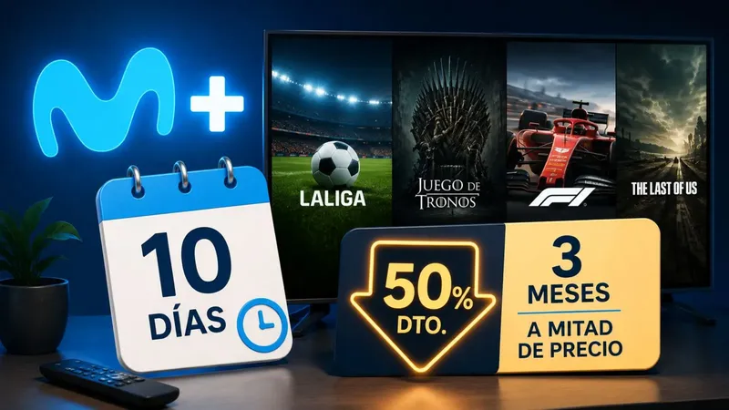 Diez días para contratar Movistar Plus a mitad de precio durante tres meses