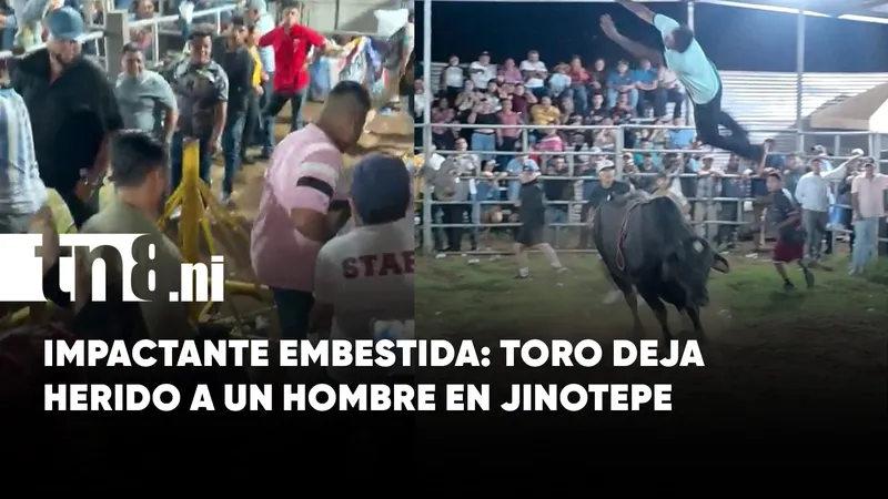 Toro embiste y deja gravemente herido a un hombre durante corrida en Jinotepe