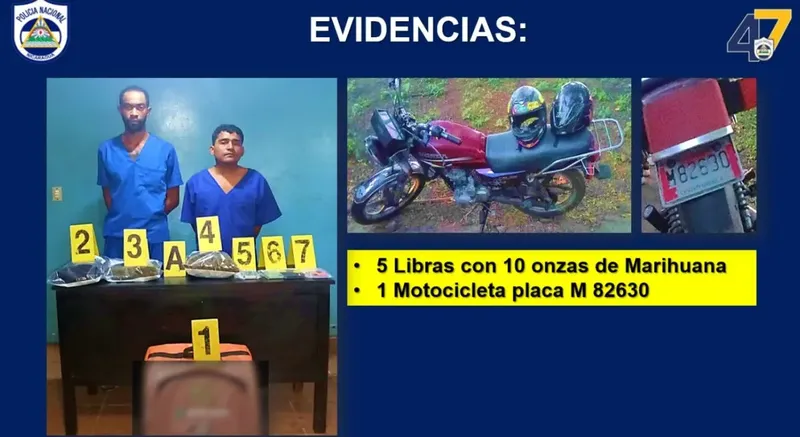 Atrapan con más de cinco libras de marihuana a dos sujetos que hacían entregas a domicilio en Masaya