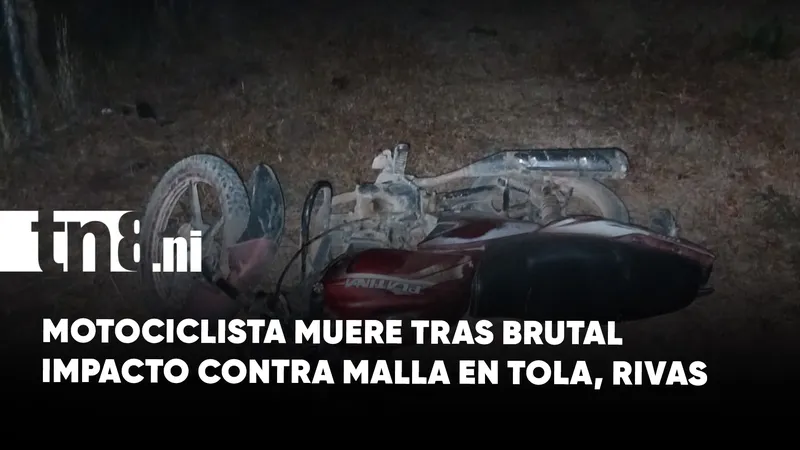 Motociclista muere al impactar violentamente contra una malla perimetral en Tola, Rivas