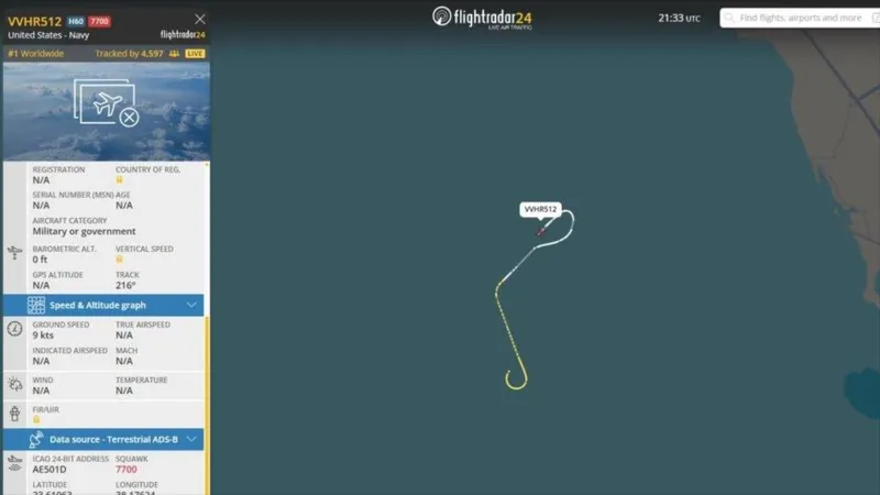 Helicóptero de Marina de EEUU envía señal de emergencia en el mar Rojo