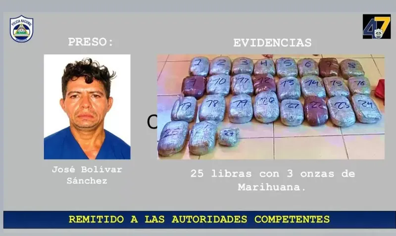 Sujeto es capturado con 25 libras de marihuana en su casa en Somotillo