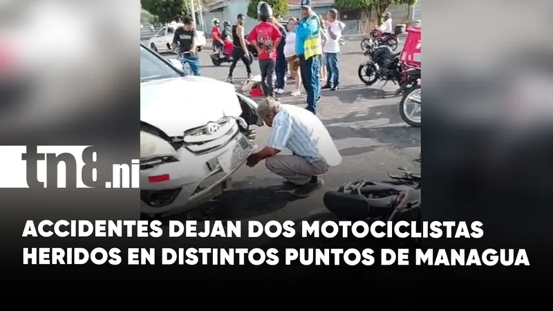 Dos motociclistas resultan gravemente lesionados en accidentes de tránsito en Managua