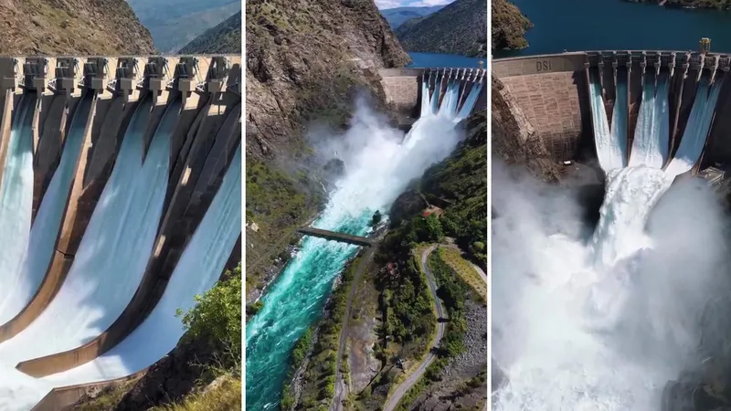 IMÁGENES IMPRESIONANTES: Una colosal cascada se forma tras la apertura de compuertas de una represa