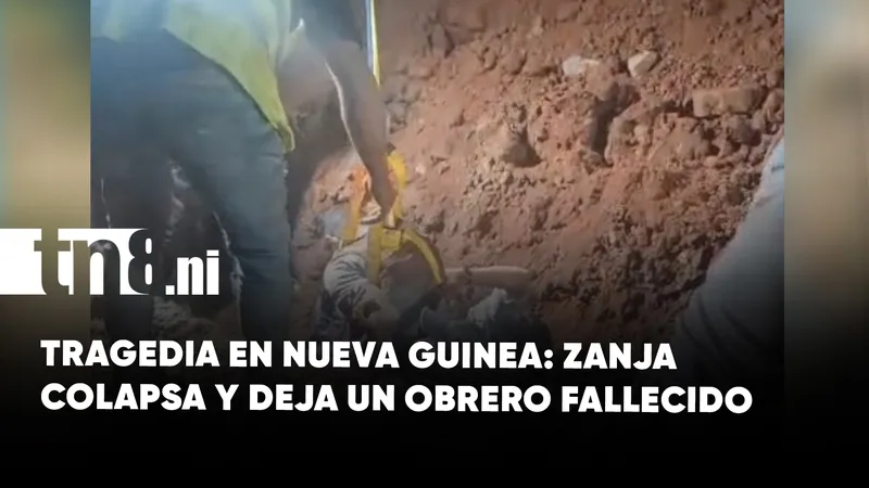 Un derrumbe en una zanja terminó en tragedia para un trabajador en Nueva Guinea